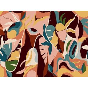 Rasch Behang 688160 - fotobehang op vlies met grote bladeren in abstracte stijl - 3,00 m x 4,00 m (l x b)