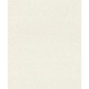 Rasch Behang 699845 - effen vliesbehang met lichte gipslook, betonlook in crème-wit