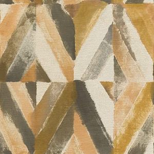 Rasch Behang 704044 uit de collectie Kalahari vliesbehang in bruin, grijs, oranje, groen en wit met patroon in de stijl Afrikaanse textielschilder-10,05 m x 53 cm (l x b) behang, geel