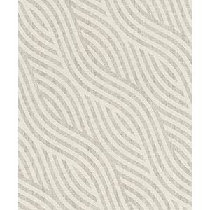 Rasch Behang 704525 uit de collectie Kalahari vliesbehang in wit en grijs met textielstructuur-10,05 m x 53 cm (l x b) behang