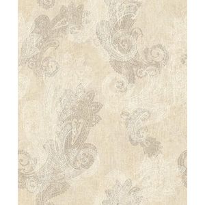 Rasch Vliesbehang beige grijs metallic paisley ornamenten bloemen 746433