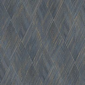 Rasch Behang 844146 - Vliesbehang in blauw en goud met geometrisch patroon van ruiten uit de collectie Perfecto VI - 10,05m x 0,53m (LxB)