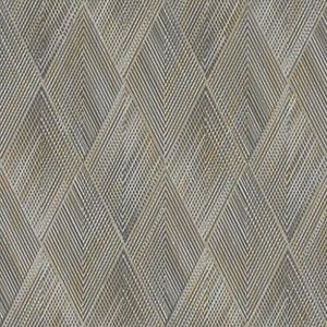 Rasch Behang 844153 - Vliesbehang in donkergrijs, zwart en goud met geometrisch patroon uit de Perfecto VI collectie - 10,05 m x 0,53 m (l x b)