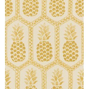 Snel behang uit de collectie b.b home passion VI - vliesbehang met ananas-patroon - 10,05 m x 53 cm (L x B) Natuur 10,05m x 0,53m (LxB) goud