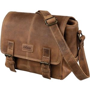 Dörr Kapstadt Leather Photo Bag Small Wide Cognac