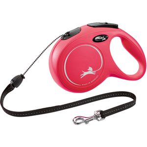 Flexi New Classic - Hondenriem - Koord - Rood - M - 8 m - (<20 kg)