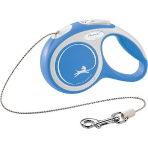 Flexi Rollijn New Comfort Koord Xs 3 m - Hondenriem - Blauw&Lichtgrijs