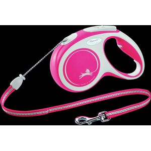 Flexi Rollijn New Comfort Koord M Rood&Lichtgrijs - Hondenriem - 5 m