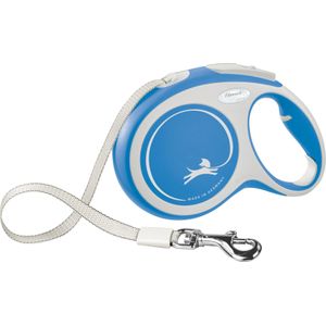Flexi New Comfort Rollijn Hondenriem Tape Blauw 8 Grote en Actieve Honden