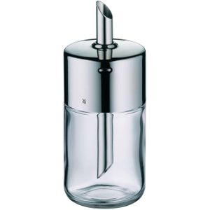 WMF Barista Suikerstrooier, 240 g, Glas, Cromargan Roestvrij Staal, Gepolijst, Ideaal Voor Wit/Bruine Suiker, Cacao of Kruidenstrooier, Zilver