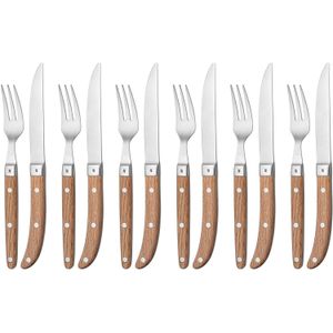 12 WMF Steakbesteck Ranch braun matt