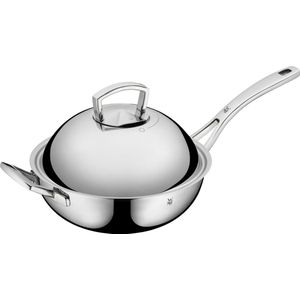 WMF Click&Serve pannendeksel 24 cm, stapelbaar, glazen deksel met vlindergrepen, vaatwasmachinebestendig