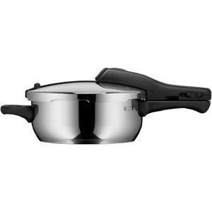 WMF Snelkookpan 3l Groot Kooksignaal Perfect Inductie Roestvrij Staal, Pan + steelpan, Zilver
