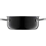 WMF Fusiontec Inspire Pannenset, 3-delig, kookpannenset met glazen deksel, high-tech keramiek, krasbestendig, ongecoat, zwart, Made in Germany