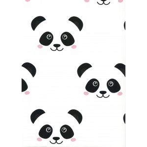 Fabs World | Panda’s | Zwart en wit | Vliesbehang 0,53x10m