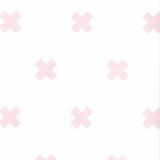Fabs World | Wit/roze kruisjes | Vliesbehang 0,53x10cm