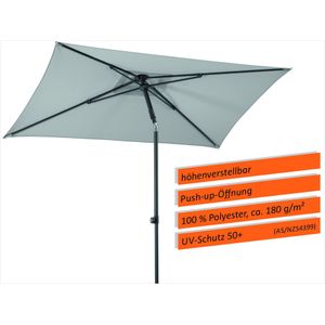 Schneider-Schirme Parasol Sevilla, zilvergrijs, 240 x 140 cm rechthoekig, 667-14, frame staal, bekleding polyester, 4,6 kg
