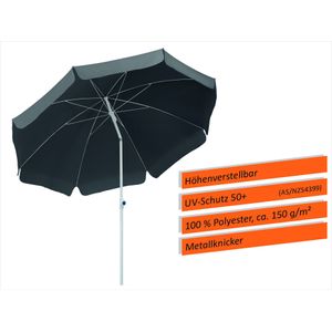 Schneider parasol Ibiza, antraciet, 200 cm rond, 680-15, frame staal, bekleding polyester, 2,1 kg