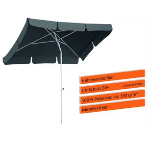Schneider-Schirme Parasol Ibiza, antraciet, 180 x 120 cm rechthoekig, 682-15, stalen frame, bespanning polyester, 2,6 kg