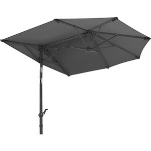 Schneider Salerno Mezza Parasol, antraciet, 150 x 150 cm, rechthoekig, stalen frame, bespanning polyester, halve balkonscherm, 5,94 kg