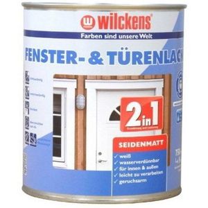 Wilckens - 2-in-1 Raam- en Deurlak - Wit - 750 ml - Zijdemat