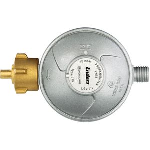 Enders® Gasdrukregelaar met geïntegreerde slangbreukbeveiliging EFV 50 mbar, 1,5 kg/h, aansluiting G 1/4"" LH, 1102, zilver