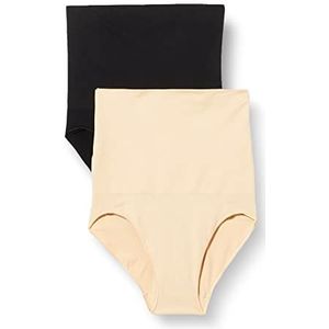 Viamod Dames korsetslip, 2 stuks, meerkleurig (zwart/beige Pk05), 40