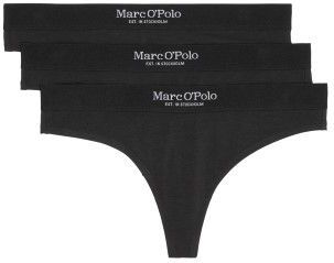 Marc O'Polo String Essentials - Slips - Zwart - Katoen - Set van 3