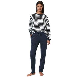 Marc O´Polo Mix & Match Long Pyjamaset voor dames, navy/wit, XL