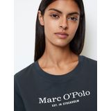 Marc O'Polo - Shirt - Dark Navy - Mix & Match - Katoen-Woven - Logoprint op Borsthoogte