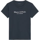 Marc O'Polo - Shirt - Dark Navy - Mix & Match - Katoen-Woven - Logoprint op Borsthoogte