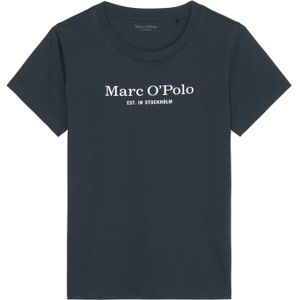 Marc O'Polo - Shirt - Dark Navy - Mix & Match - Katoen-Woven - Logoprint op Borsthoogte