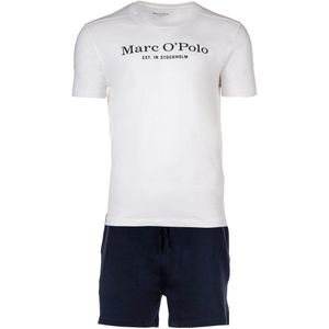 Marc O Polo Men Short Set Pyjama Weiß/Blau Baumwolle Large Herren