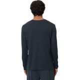Marc O'Polo - Shirt - Dark Navy - Cotton - Met Lange Mouwen en Logo-Embossing