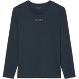Marc O'Polo - Shirt - Dark Navy - Cotton - Met Lange Mouwen en Logo-Embossing