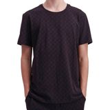 JOOP! - Shirt - Lichtgrijs/Zwart - Jersey - Ronde Hals, Logoprint, Kwartmouw