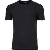 JOOP! - Shirt - Lichtgrijs/Zwart - Jersey - Ronde Hals, Logoprint, Kwartmouw