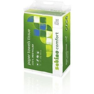 Satino - Papieren Handdoeken - Helderwit - Z-Vouw - 2-Laags - Tissueformaat - Doos 25 x 150 stuks