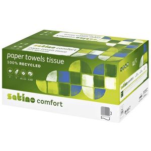Handdoek Satino Comfort PT3 v-vouw 2-laags 25x23cm wit 277190