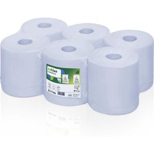 Satino poetsrol blauw 2-laags recycled tissue 6x150m geperforeerd