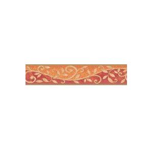 A.S. Création Borduurwerk - papieren rand met prachtige bloemen in oranje, rood en beige - op 5,00 m x 0,13 m per rol