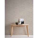 awallo - Vliesbehang in linnenlook grof 10,05 m x 0,53 m beige bruin Made in Germany 354419 3544-19