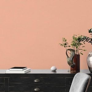 A.S. Création Behang oranje roze - hoogwaardig effen vliesbehang 395818 met lichte structuur - wandbehang voor verschillende woonruimtes op 10,05 m x 0,53 m - Made in Germany