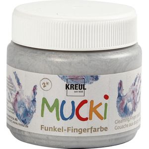 KREUL 23102 - Mucki heldere vingerverf, 150 ml in geel, parabeenvrij, glutenvrij, lactosevrij en veganistisch, afwasbaar, beschilderbaar met kwast, spons, spatel en vingers