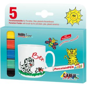KREUL Hobby Line Porzellanstifte farbsortiert 1,0 - 3,0 mm, 5 St.
