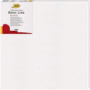 KREUL Solo Goya Basic Line 62020 Stretch canvas met katoenen canvas, 4 lagen, ideaal voor olie-, acryl- en gouache-verf, wit, 20 x 20 cm