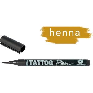 KREUL 62106 - Tattoo Pen henna, lijndikte 0,5-3 mm, cosmetische inkt op waterbasis, blijft tot 5 dagen zitten, dermatologisch getest, veganistisch, zonder parabenen.