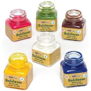 KREUL Houtglazuur  "Basisset", 6 kleuren à 20 ml