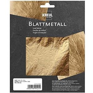 KREUL 99421 set van 25 metalen vellen 14 x 14 cm voor glanzende metallic effecten voor het afwerken van hout, glas, papier, canvas, karton, polystyreen, kunststof, was,