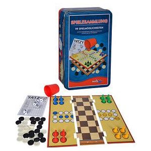 Noris - 99 Games Collection - Bordspel - Multicolor - Spellen in Metaal-Box